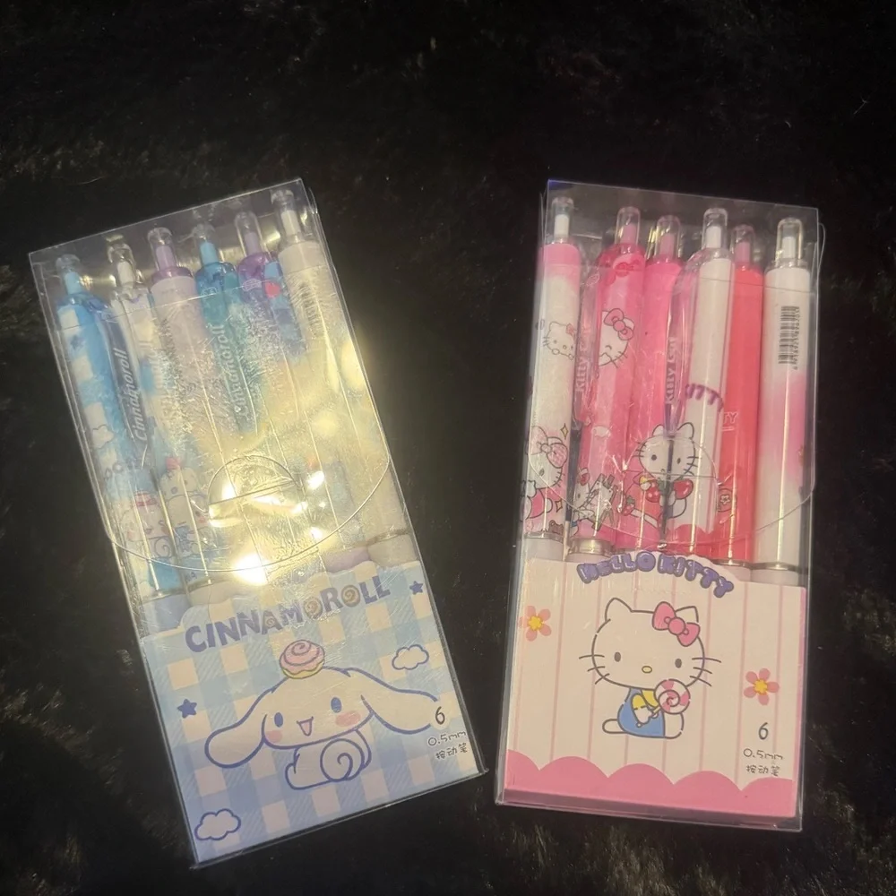 Sanrio HELLO KITTY & CINNAMOROLL 50Th Anniversary collection ink pens NEW